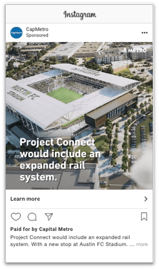 Capital Metro Project Connect social media campaign example