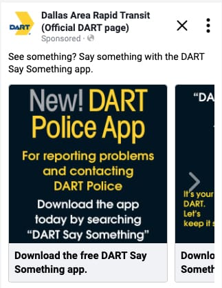 DART Say Something campaign social media post
