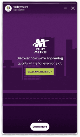 Valley Metro social media campaign example